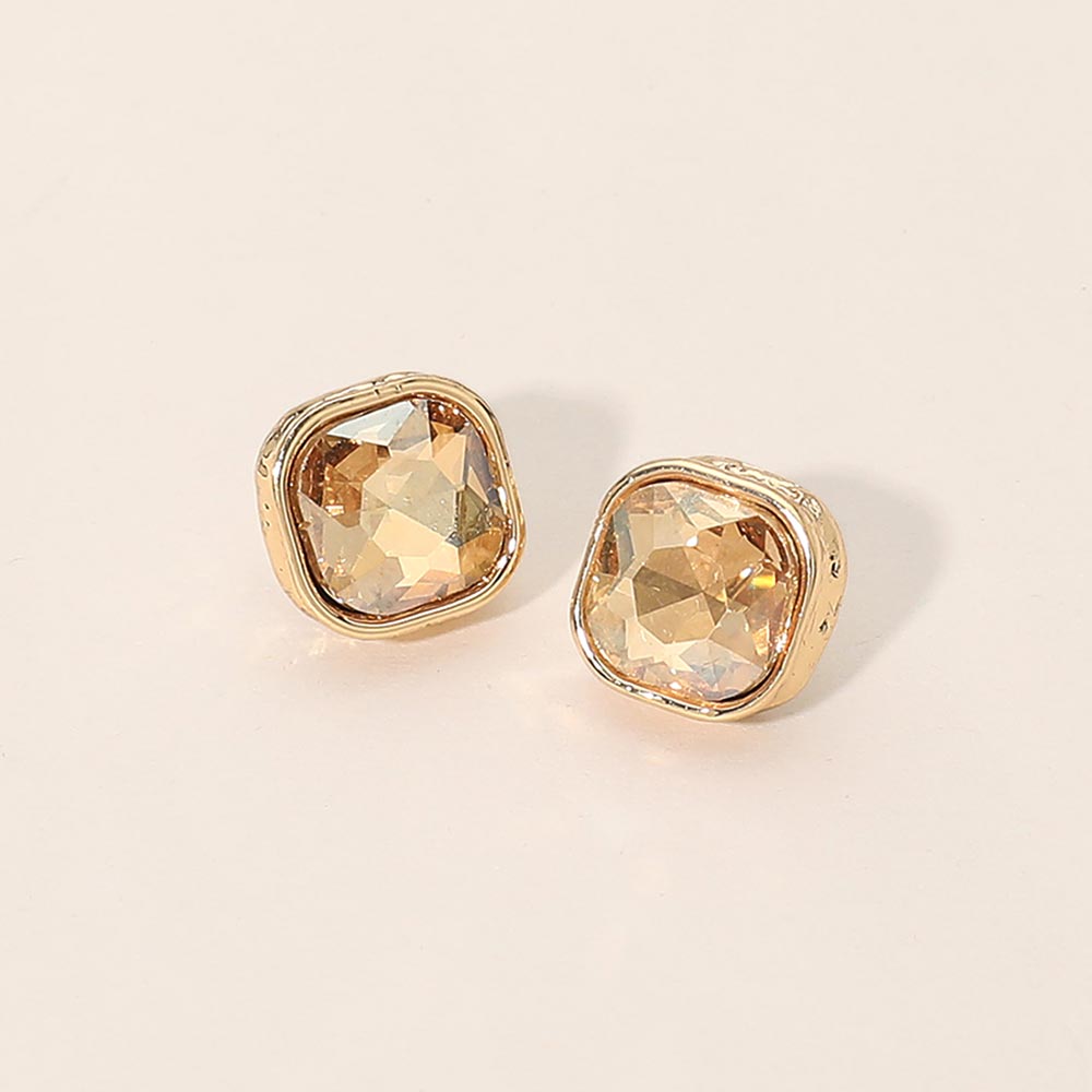 Cushion Cut Square Stone Stud Earrings