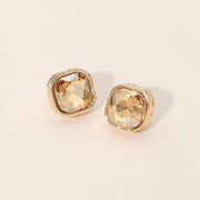 Cushion Cut Square Stone Stud Earrings