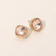 Cushion Cut Square Stone Stud Earrings