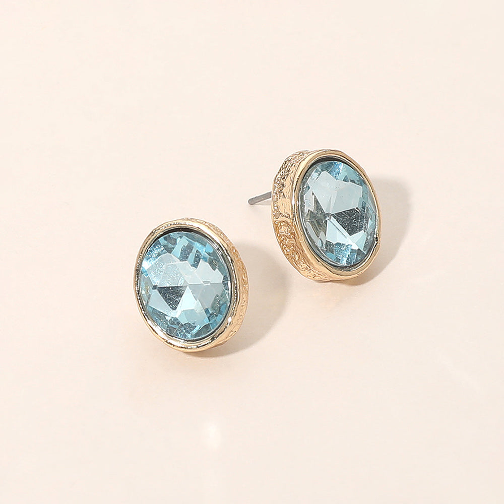 Cushion Cut Oval Stone Stud Earrings