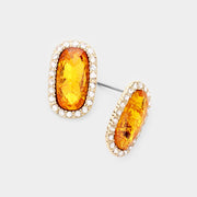 Druzy Rhinestone Pave Stud Earrings