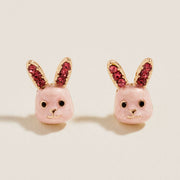 Enamel Easter Bunny Stud Earrings