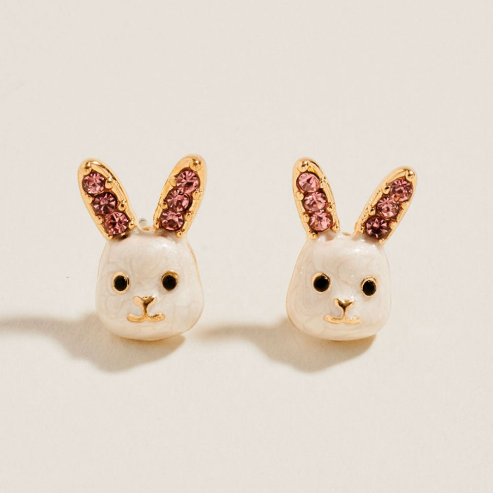 Enamel Easter Bunny Stud Earrings