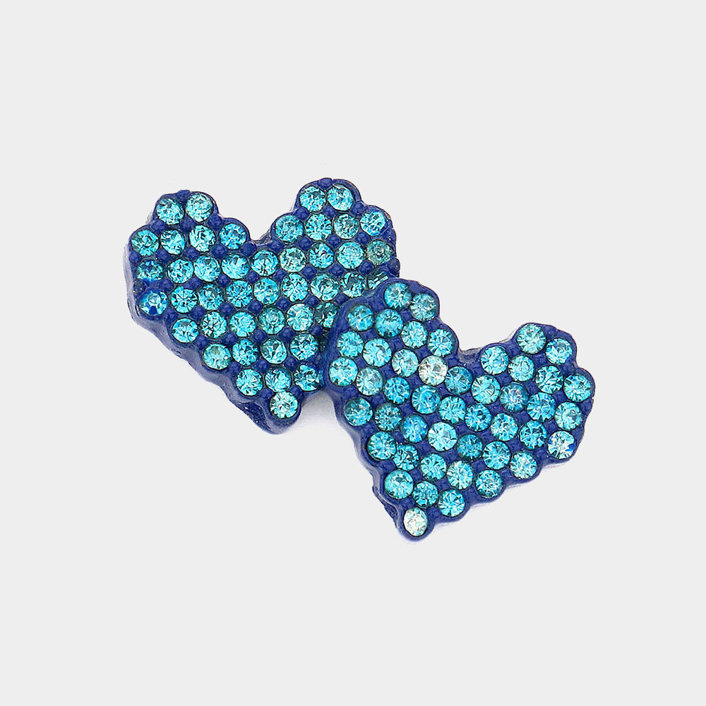 Crystal Pave Heart Stud Earrings
