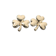 SECRET BOX_14K Gold Dipped Shamrock Clover Stud Earrings