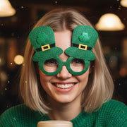 St Patricks Day Glitter Leprechaun Hat Party Glasses