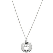 Heart U Back Cat Lover Paw Necklace