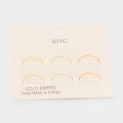 6PCS - Gold Dipped Metal Rings