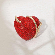 Bold Rhinestone Studded Heart Accent Ring