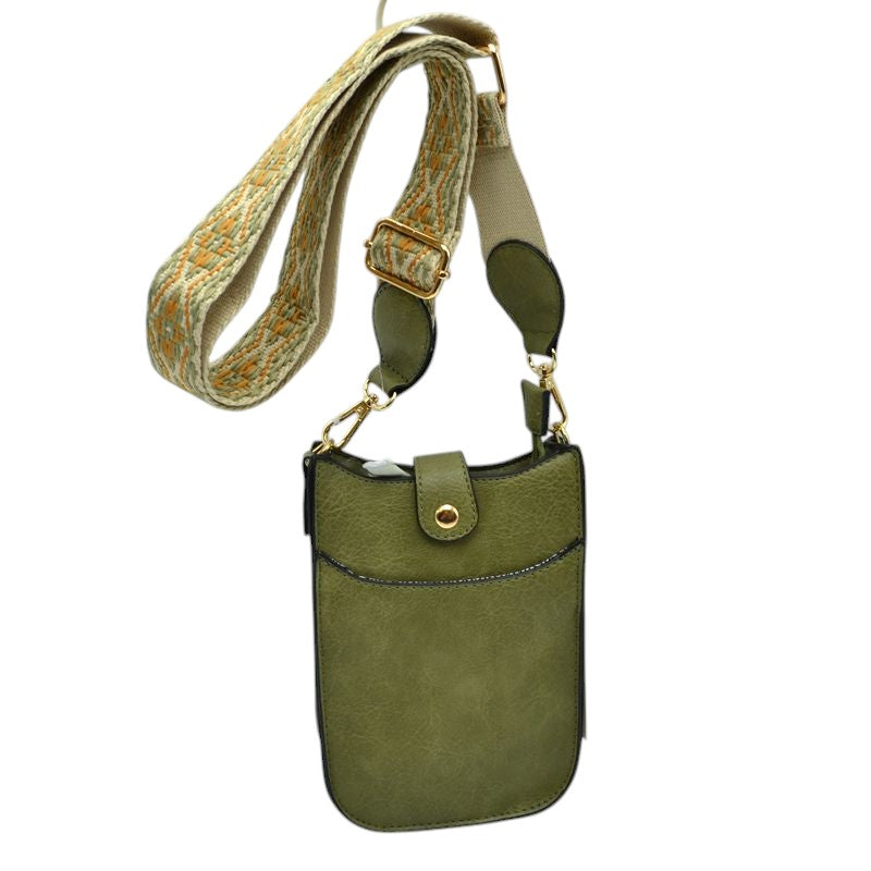 Vegan Leather Crossbody Bag with Adjustable Guitar Straps