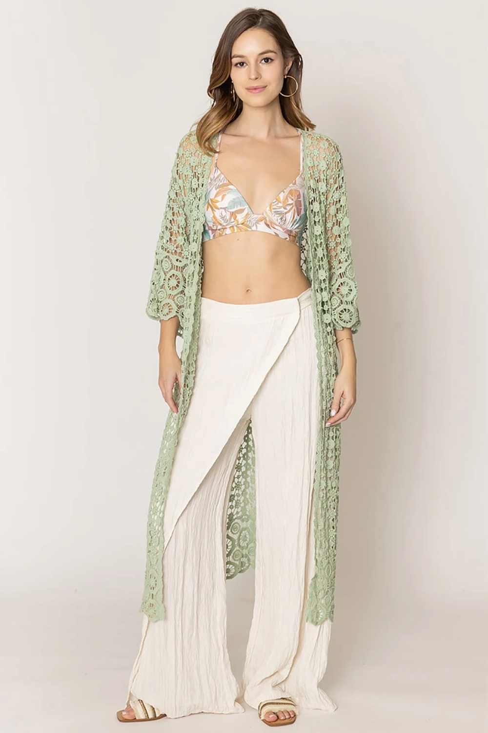 Versatile Solid Crochet Cardigan
