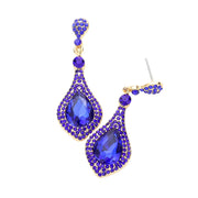 Teardrop Crystal Rhinestone Pave Evening Earrings