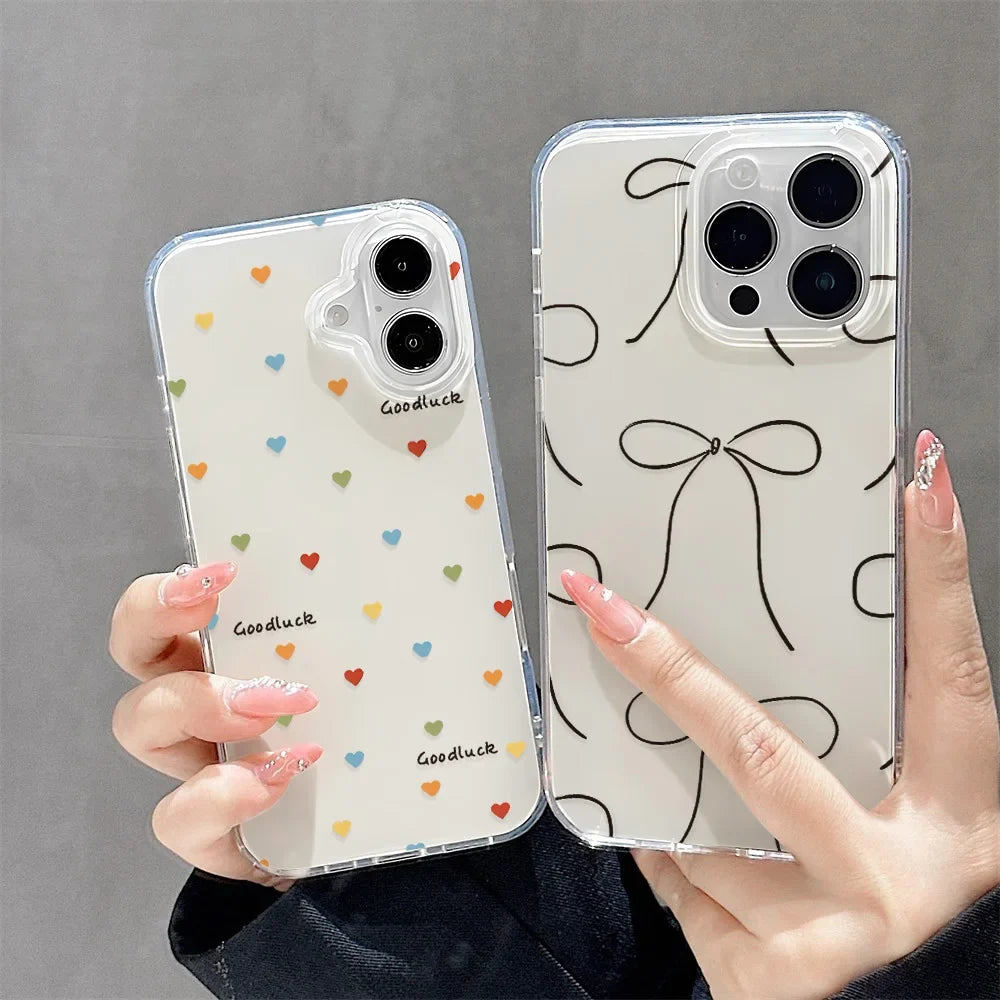 Ins Style Line Fruit Silicone Phone Case For iPhone