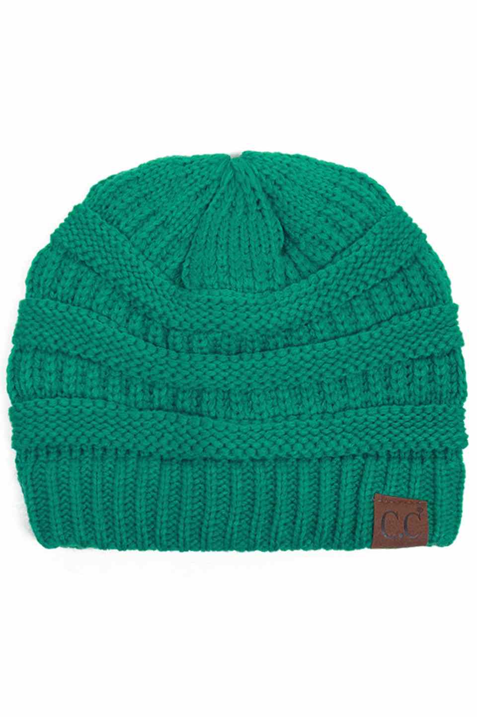 C.C Women's Ribbed Knit Solid Color Beanie