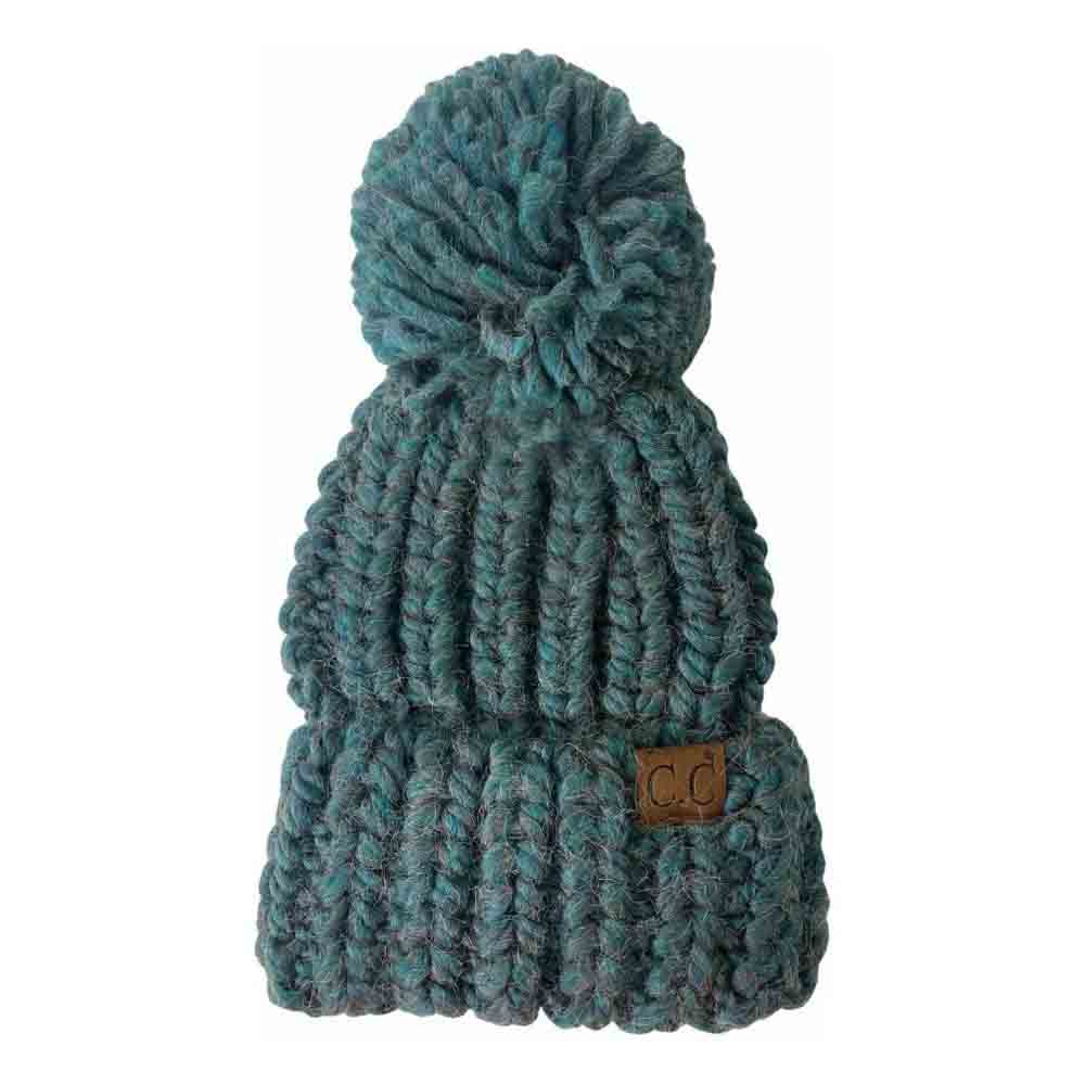 Chunky Knit Yarn Pom C.C Beanie