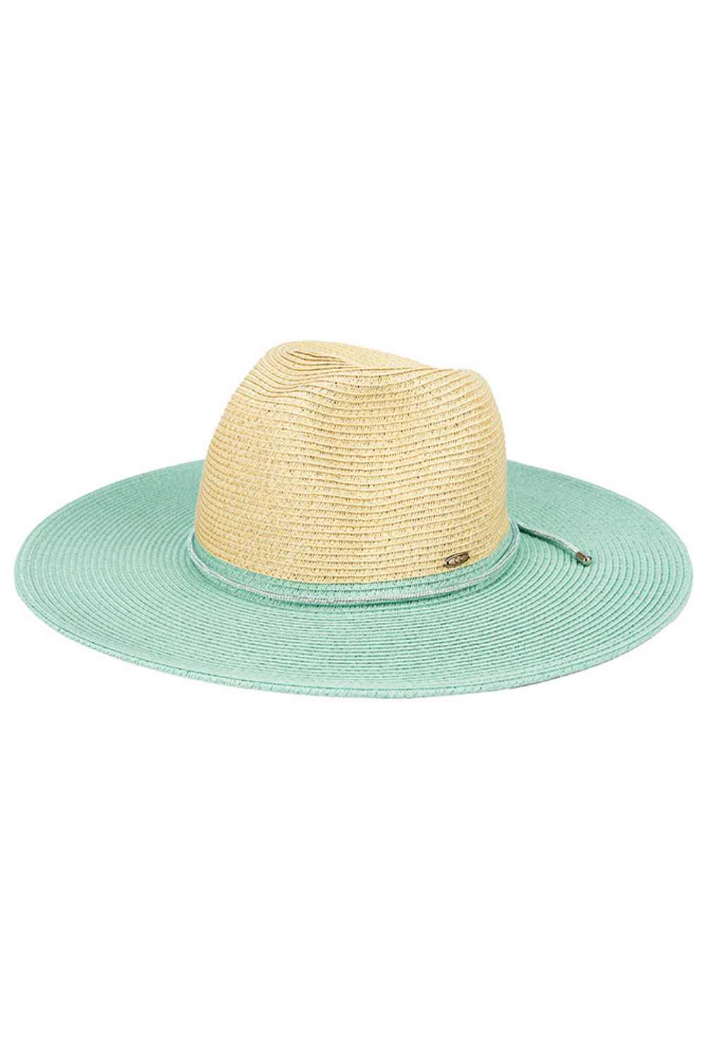 C.C Two Tone Panama Sun Hat with Band