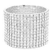 12-Row Crystal Rhinestone Stretchable Bracelet