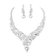 Round Teardrop Stone Accented Evening Necklace