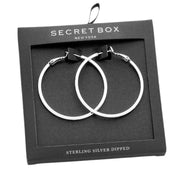 Secret Box Sterling Silver Dipped Metal Earrings