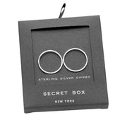 Secret Box Sterling Silver Dipped Open Circle Stud Earrings
