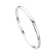 Stainless Steel Roman Numerals Hinged Bangle Bracelet