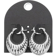 Textured Metal Hoop Pin Catch Earrings