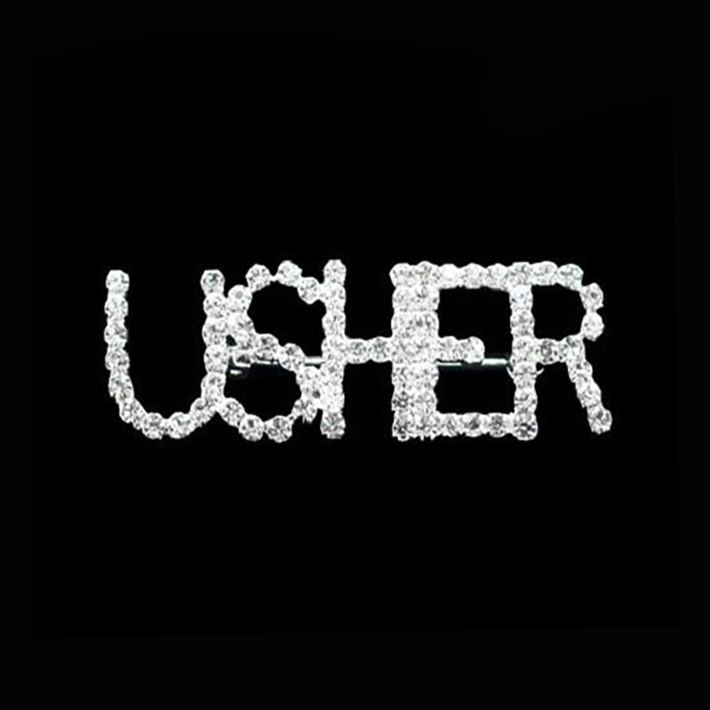 Usher Rhinestone Pin Brooch