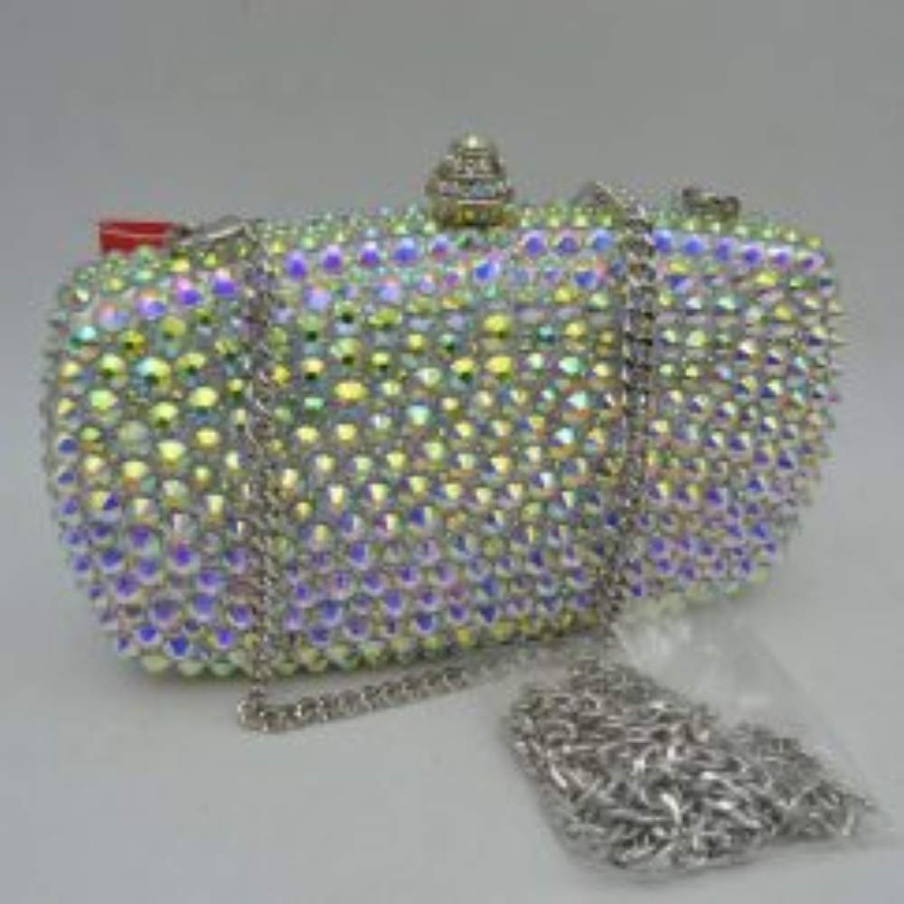 Beaded Evening Clutch Bag with Removable Chain Strap