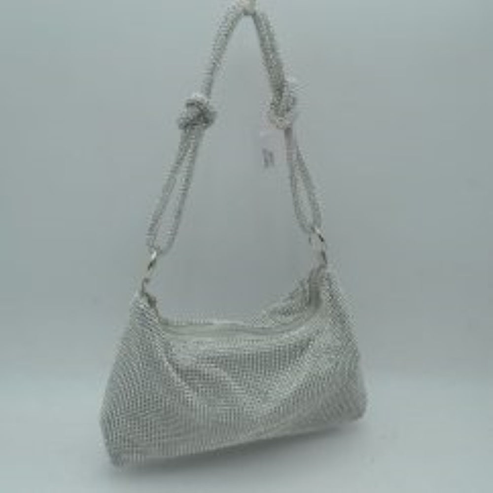 Textured Handbag with Knotted Shoulder Strap