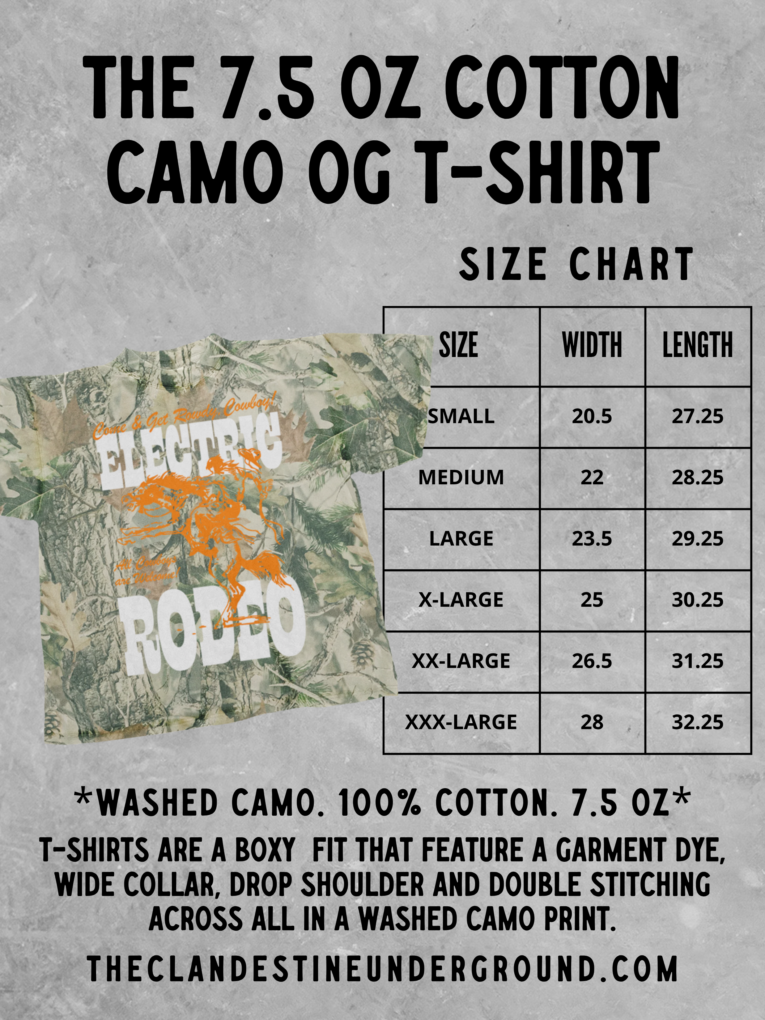Underground Original Design: Left My Heart in Kansas City Camo Boxy Cotton TShirt
