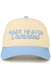 C.C MAKE HEAVEN CROWDED Letter Embroidered Trucker Hat