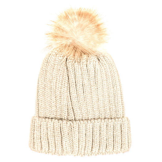 Soft Cozy Cable Knit Pom Pom Beanie Hat