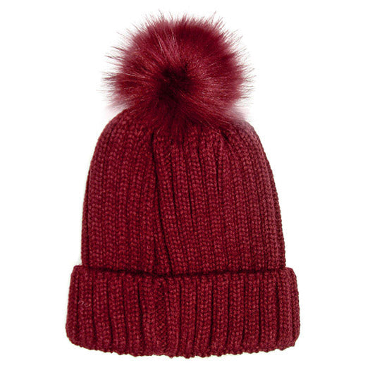 Soft Cozy Cable Knit Pom Pom Beanie Hat