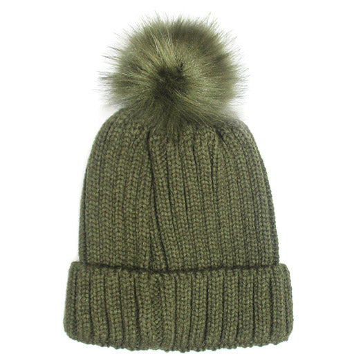 Soft Cozy Cable Knit Pom Pom Beanie Hat
