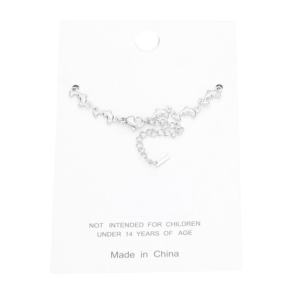 Stainless Steel Dolphin Link Anklet