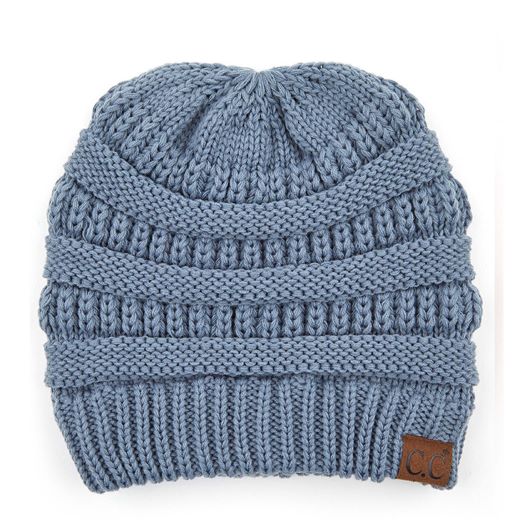 C.C CRISS CROSS PONYTAIL KNIT BEANIE