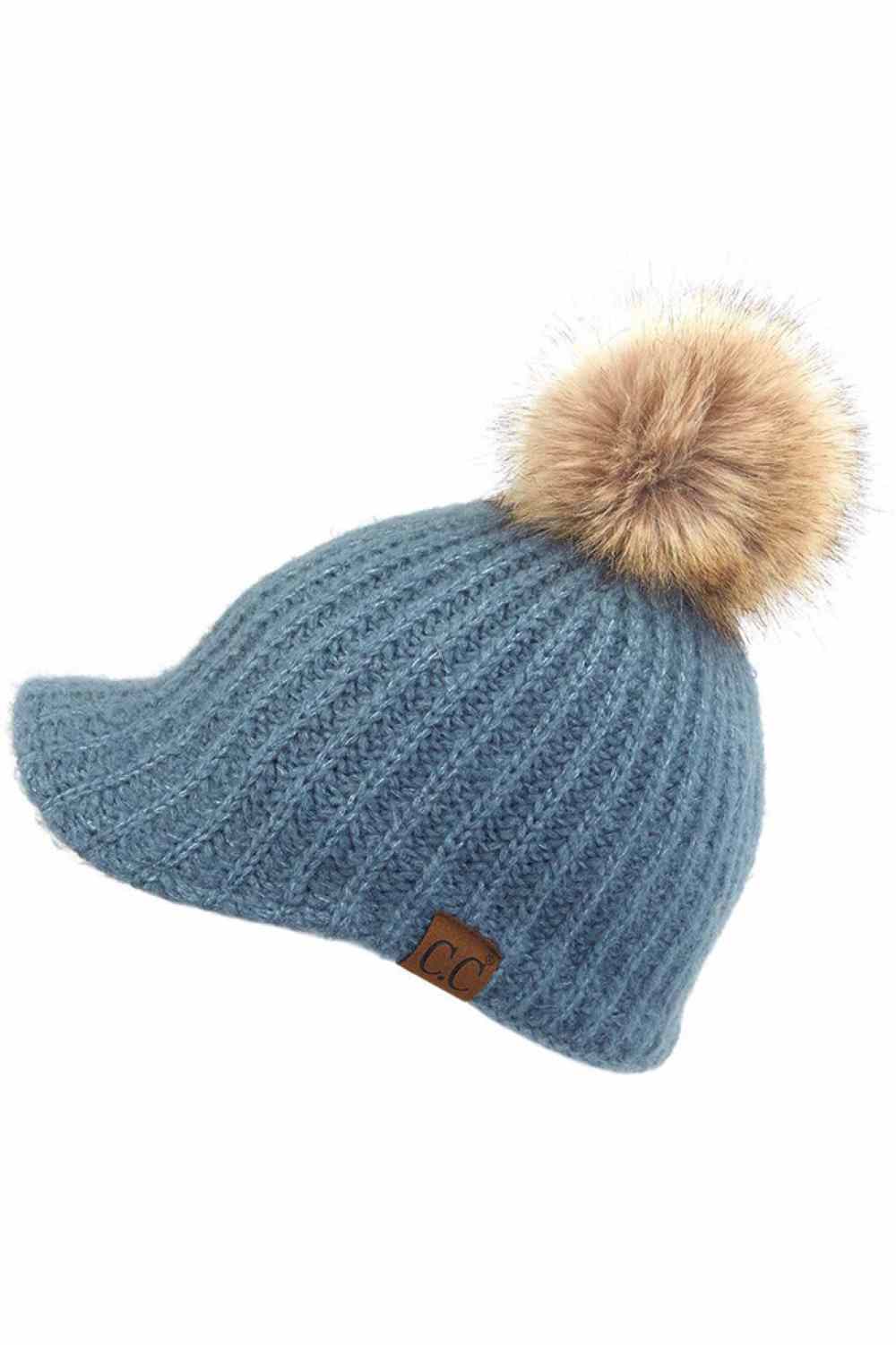 C.C Beanie Knitted Brim With Pom
