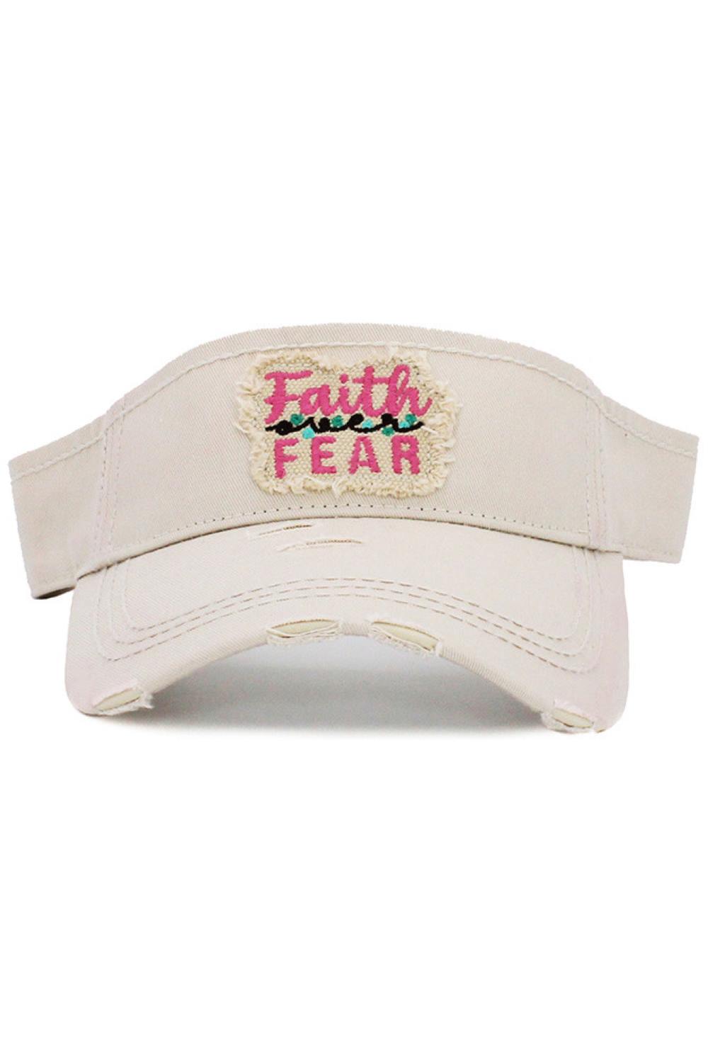 FAITH OVER FEAR VINTAGE VISOR CAP