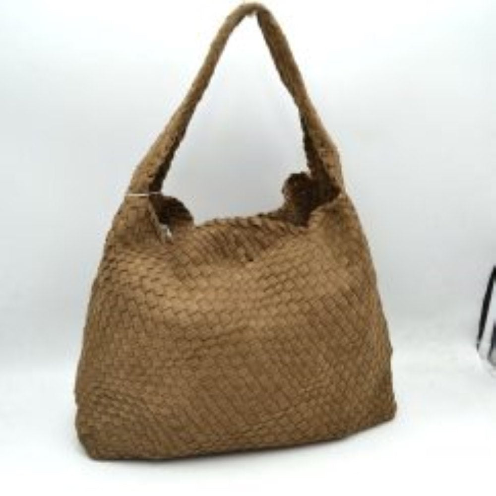 Woven Intrecciato Hobo Bag with Integrated Shoulder Strap