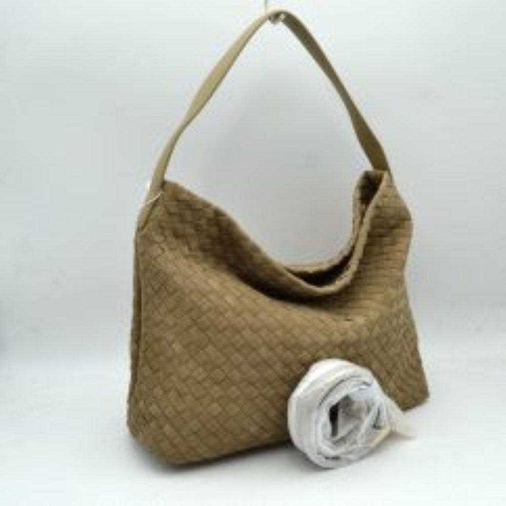 Woven Hobo Shoulder Bag with Detachable Strap