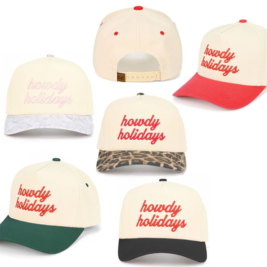 C.C HOWDY HOLIDAYS Letter Embroidered Christmas Theme Trucker Hat Baseball Cap