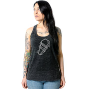 Modified Till I Die Black Gray Cosmic Twist Back Tank Top