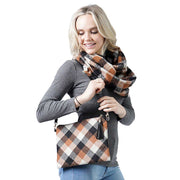 Plaid Check Crossbody Clutch Bag