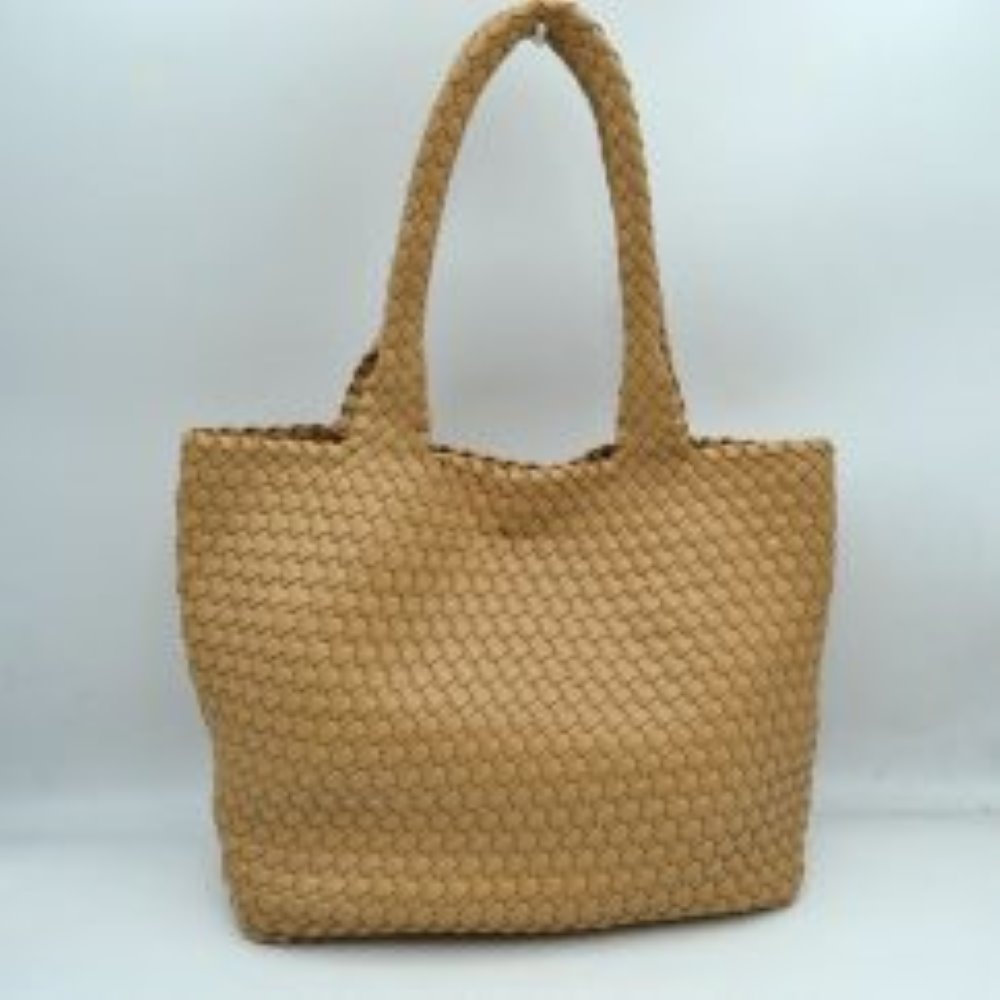 Woven Tote Bag with Matching Zipper Pouch