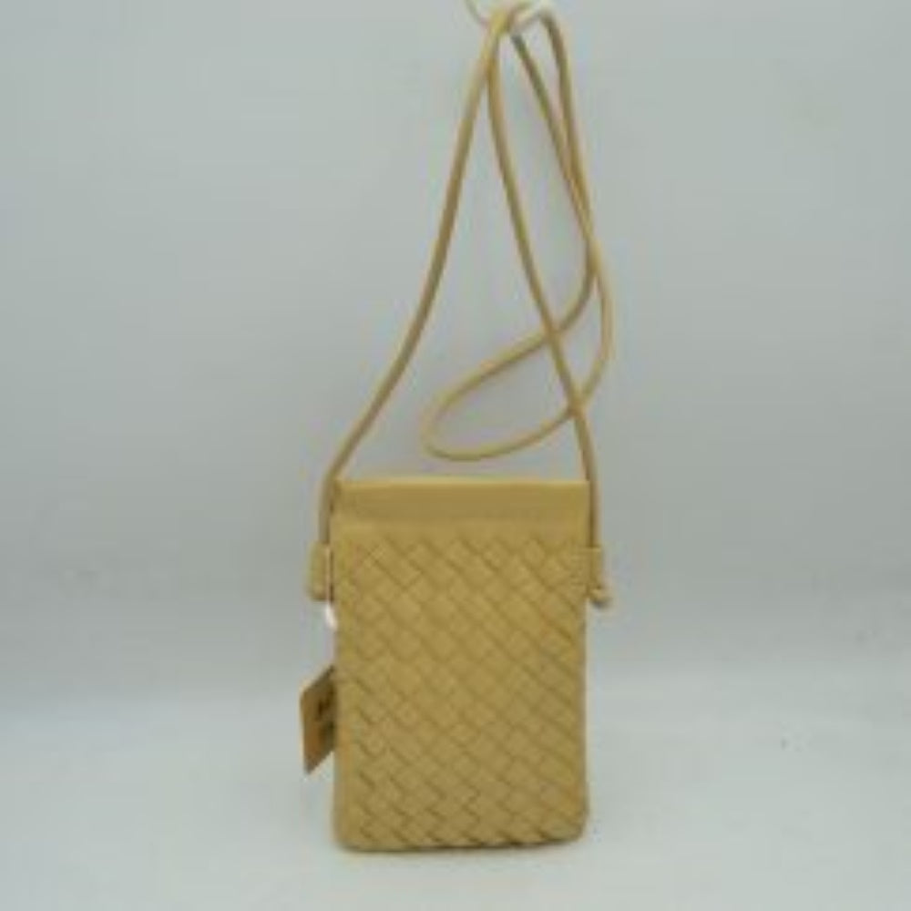 Woven Texture Vertical Phone Pouch Crossbody Bag with Cord Strap