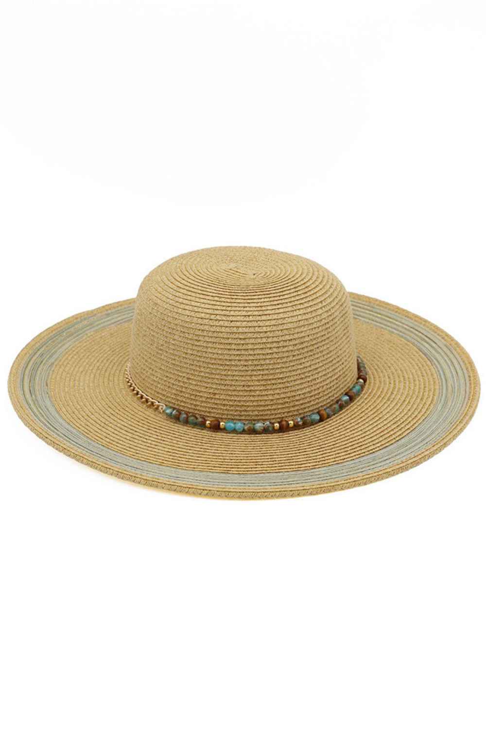 Beaded Band Summer Straw Sun Hat