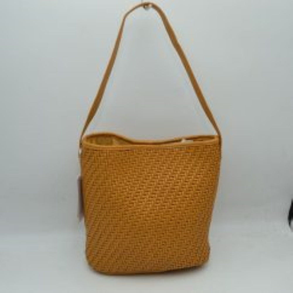 Woven Bucket Hobo Bag with Wide Shoulder Strap