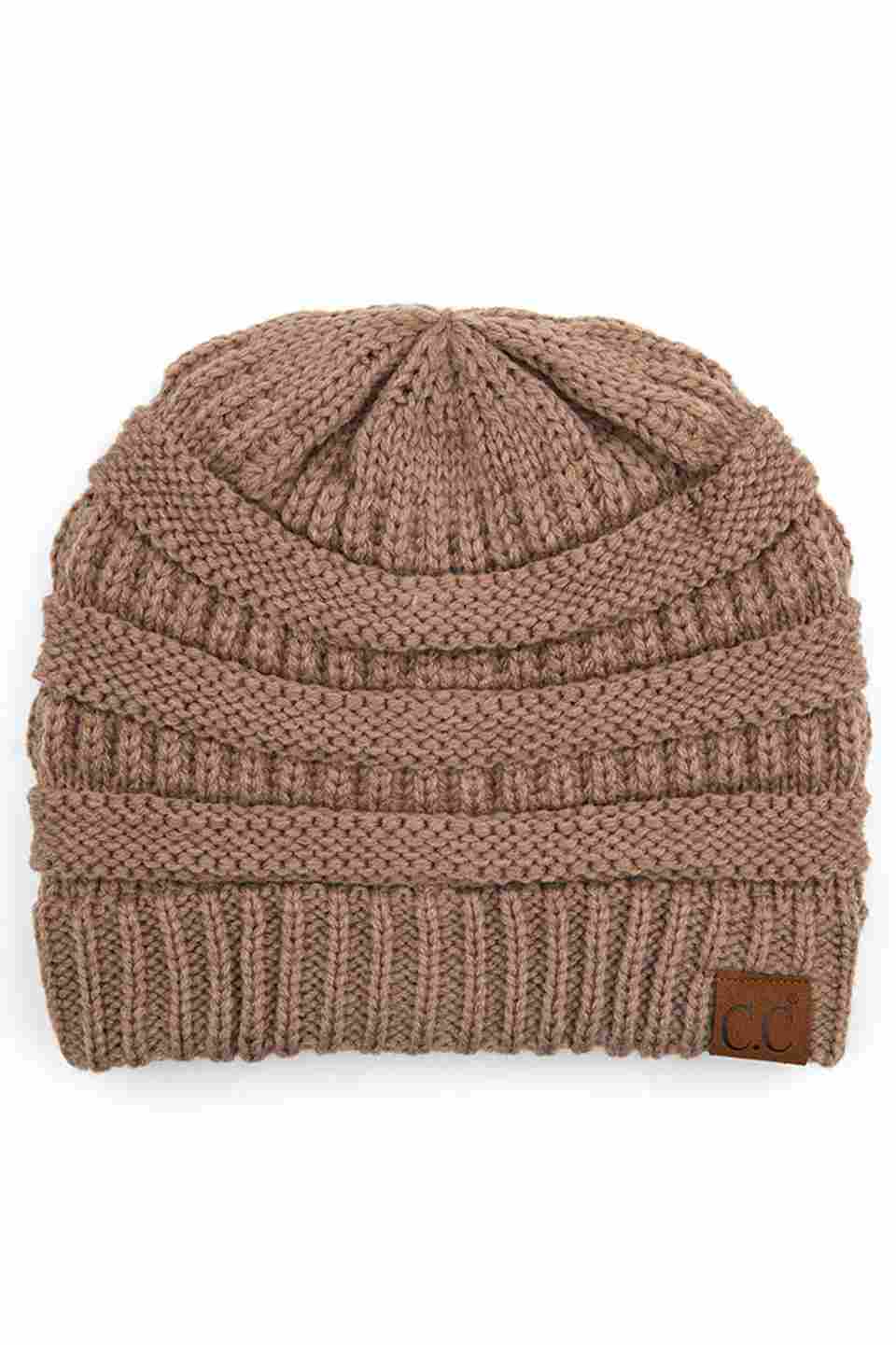 C.C Women's Ribbed Knit Solid Color Beanie