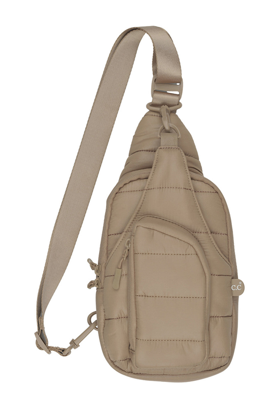 C.C Solid Puffer Padding Sling Bag