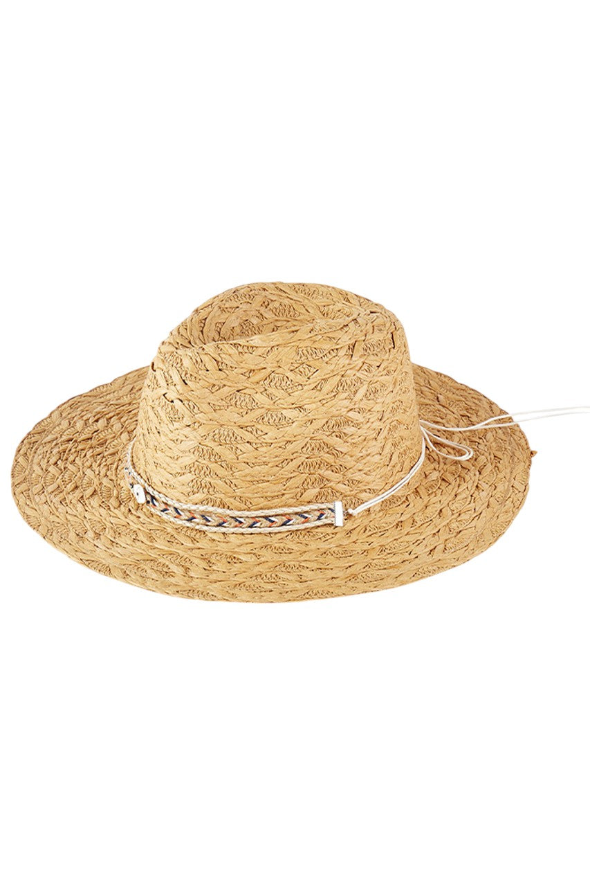 Evil Eye Straw Braided Band Summer Straw Sun Hat